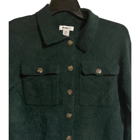 William Rast Womens Button Up Green Knit Shacket Size M Acrylic Nylon Blend - Picture 2 of 6